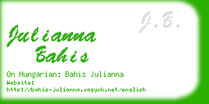 julianna bahis business card